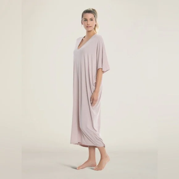Barefoot Dreams Luxe Milk Jersey Caftan faded rose one size